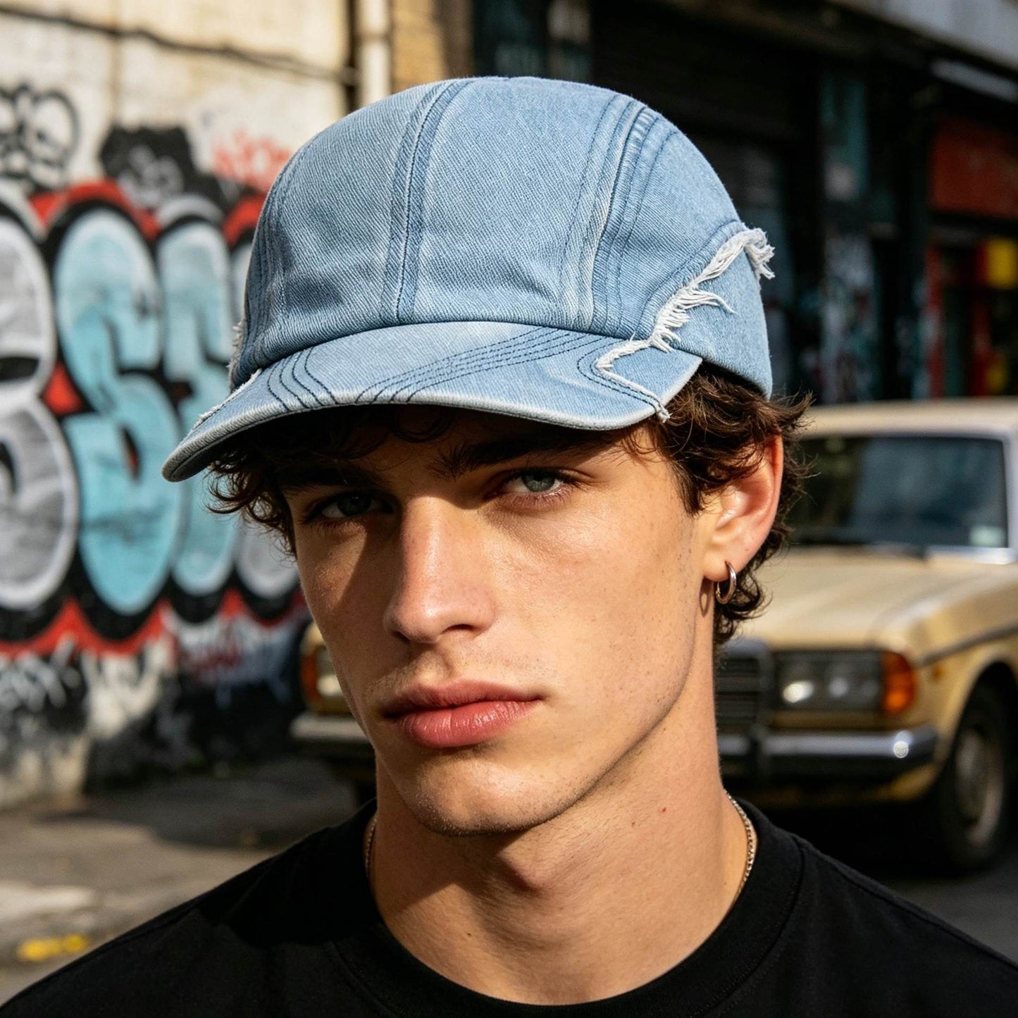 Damen lässige und modische Denim-Kappe Brehn