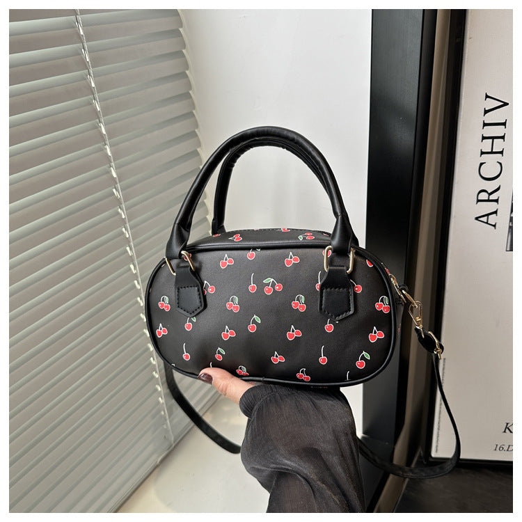 Verspielte Kirschmuster Mini-Handtasche Brehn