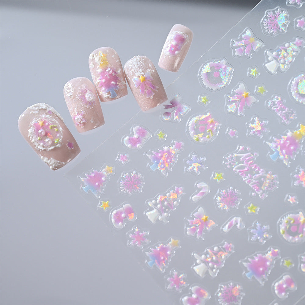 Florale Nagelkunst 3D Aufkleber