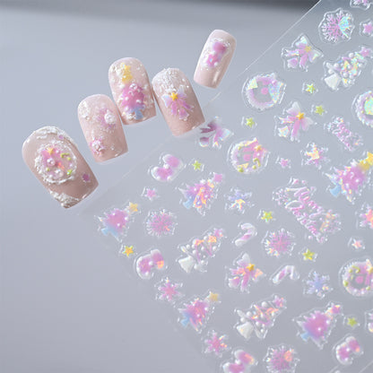 Florale Nagelkunst 3D Aufkleber