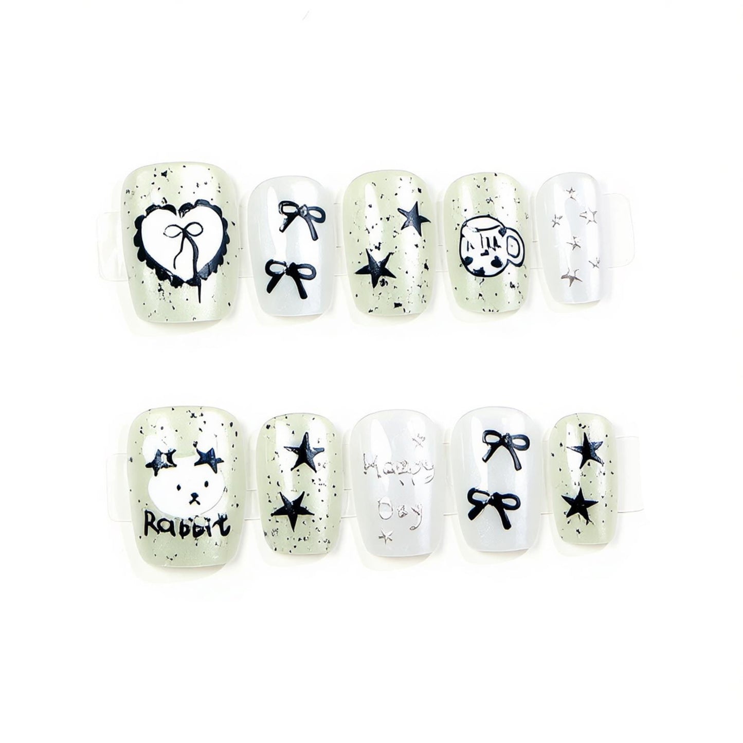 Verspielt Themen-Press-On-Nagelkunst-Set Brehn