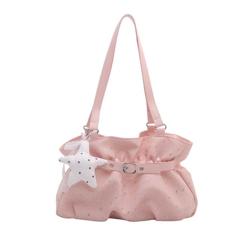Stern-VERZIERTE RüSCHEN-Handtasche