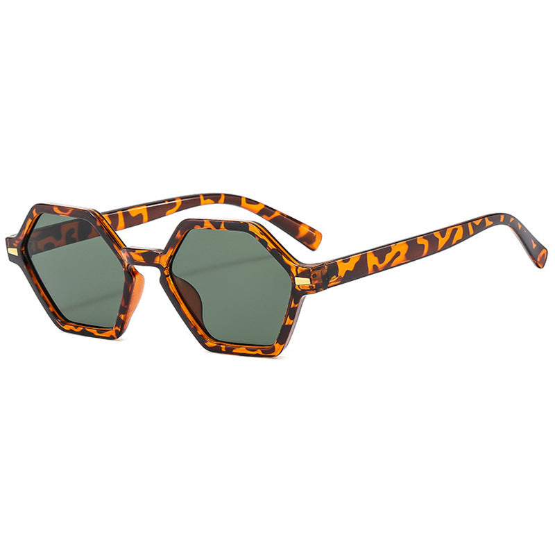 Damen hexagonale Sonnenbrille mit modischem Design und UV-Schutz Brehn