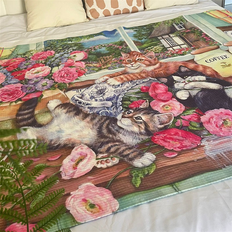 Künstlerische katzenmotivierte Wandteppich-Decke