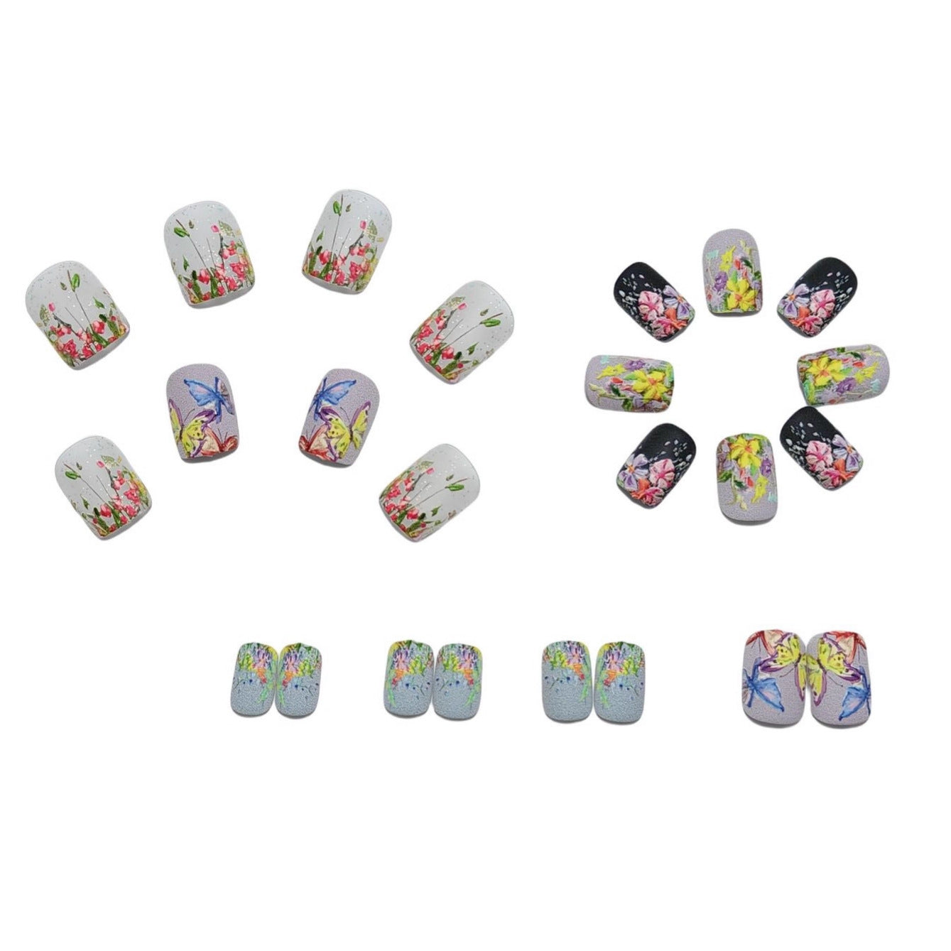 Kunstnagelset mit Floralen 3D-Motiven Brehn