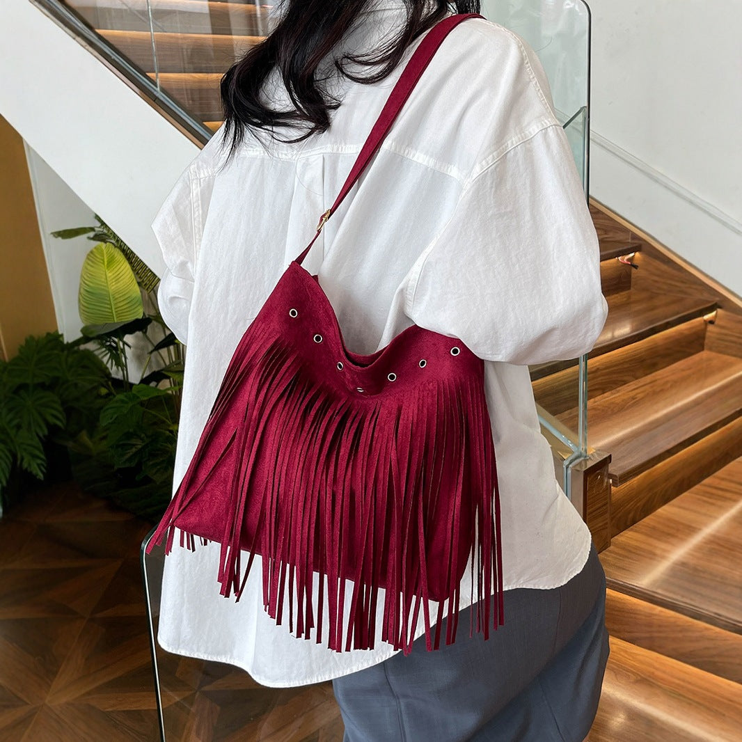 Lederfransen Schultertasche