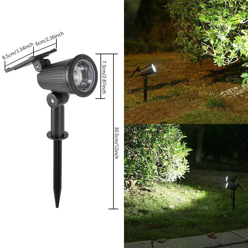 Verstellbarer Solar-LED-Gartenstrahler mit schwenkbarem Kopf, integriertem Solarpanel und wetterfestem Gehäuse Brehn