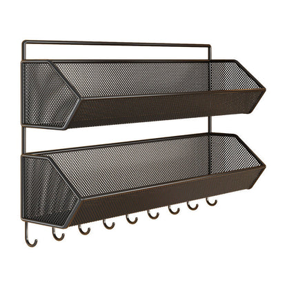 Wandmontierter Metallgitter-Organizer-Regal