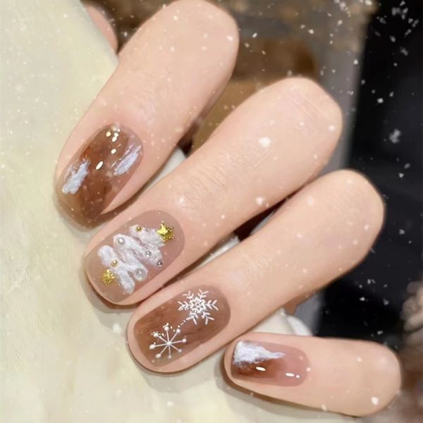Festliche Feiertags-Themen Press-On Nagelkunst Brehn