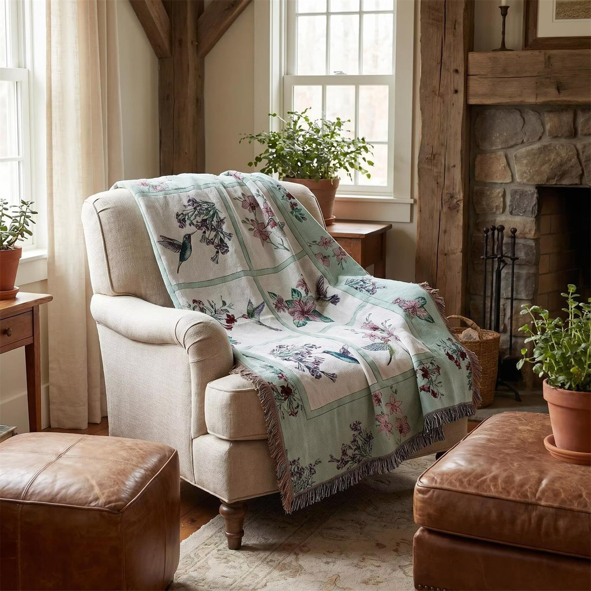 Elegante Blumen-Wohn blanket