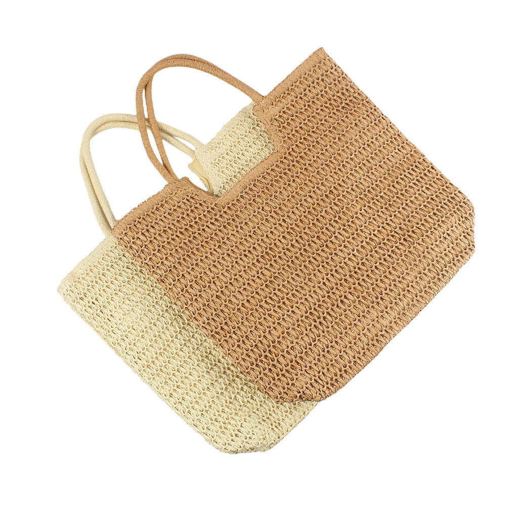 Handtasche Aus Handgewebtem Naturmaterial mit Großen Tragegriffen Brehn