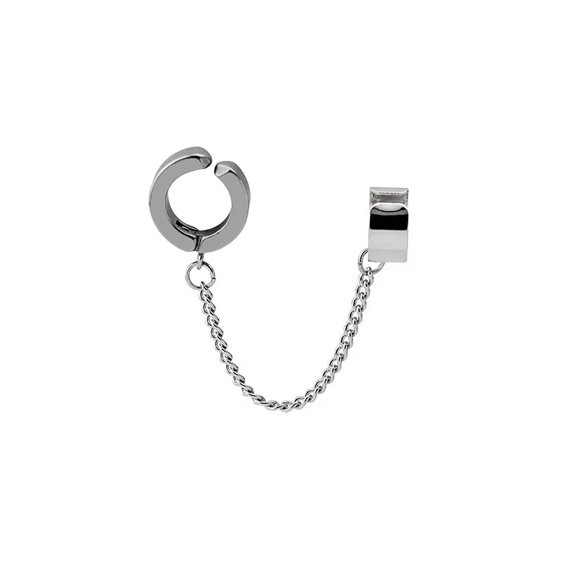 Stylische Silber Kettenlink Ohr Cuff Brehn