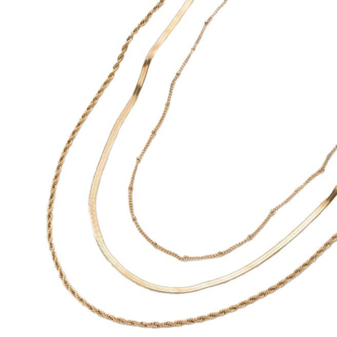Schichtige Goldkette Halskette Brehn