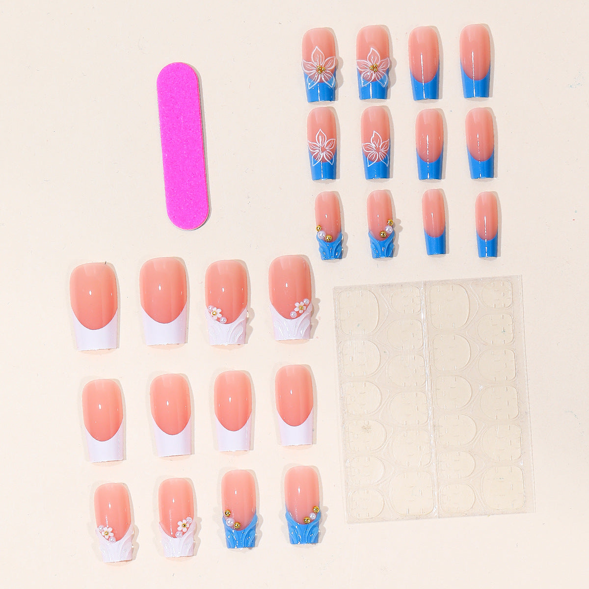 Elegantes Blumendesign Acryl-Nagel-Set Brehn