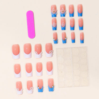Elegantes Blumendesign Acryl-Nagel-Set Brehn