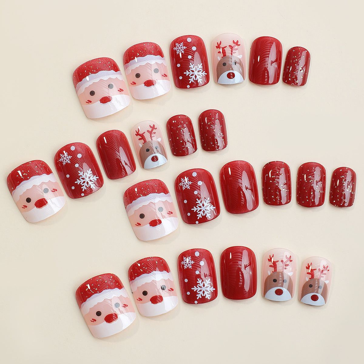 Festliches Kunstnagelset mit Weihnachtsmotiven Brehn