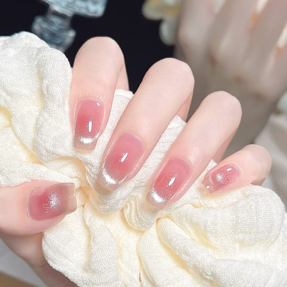 Glitzernde French Tip Drucknägel Brehn