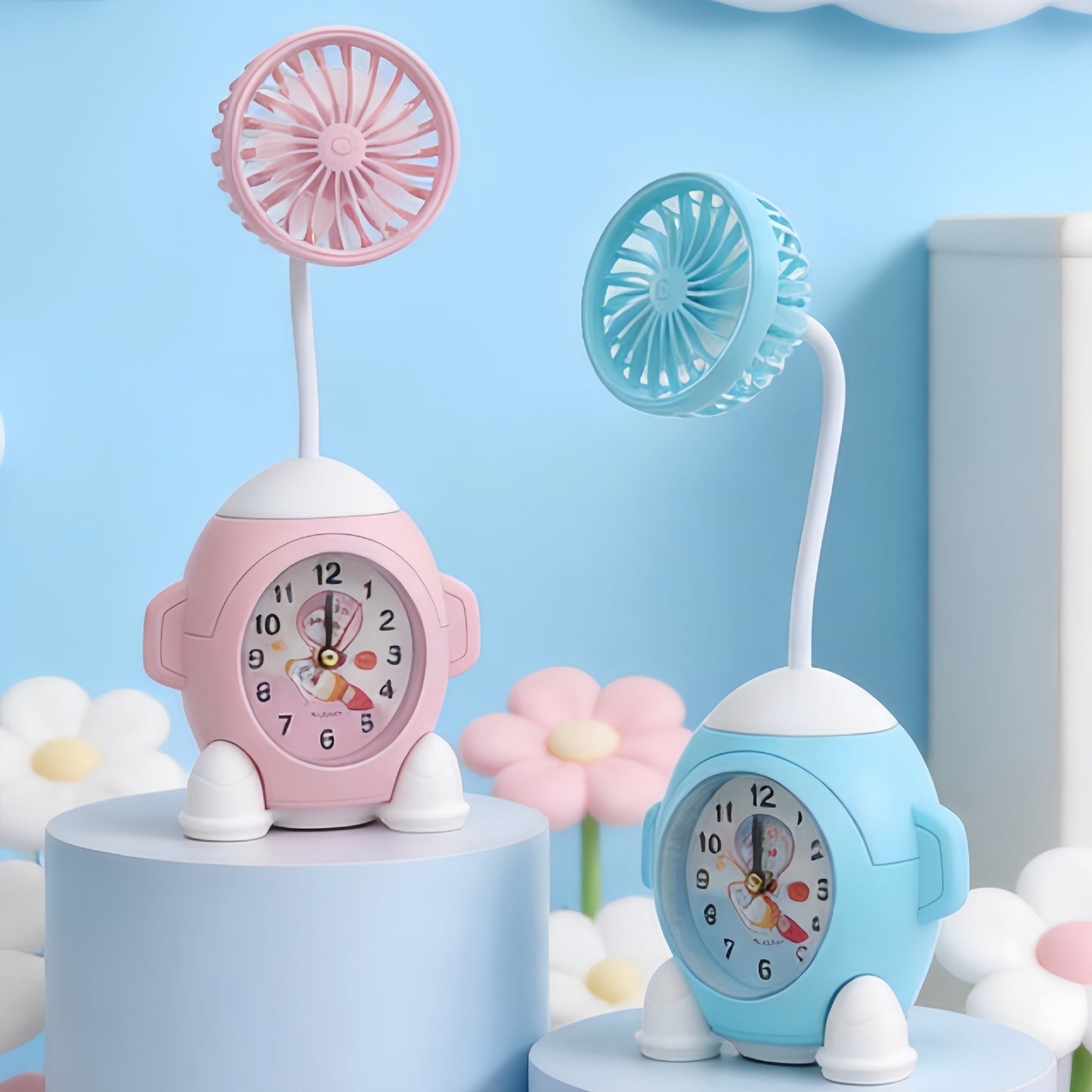 Damen Multifunktionale Tischuhr mit Ventilator Brehn