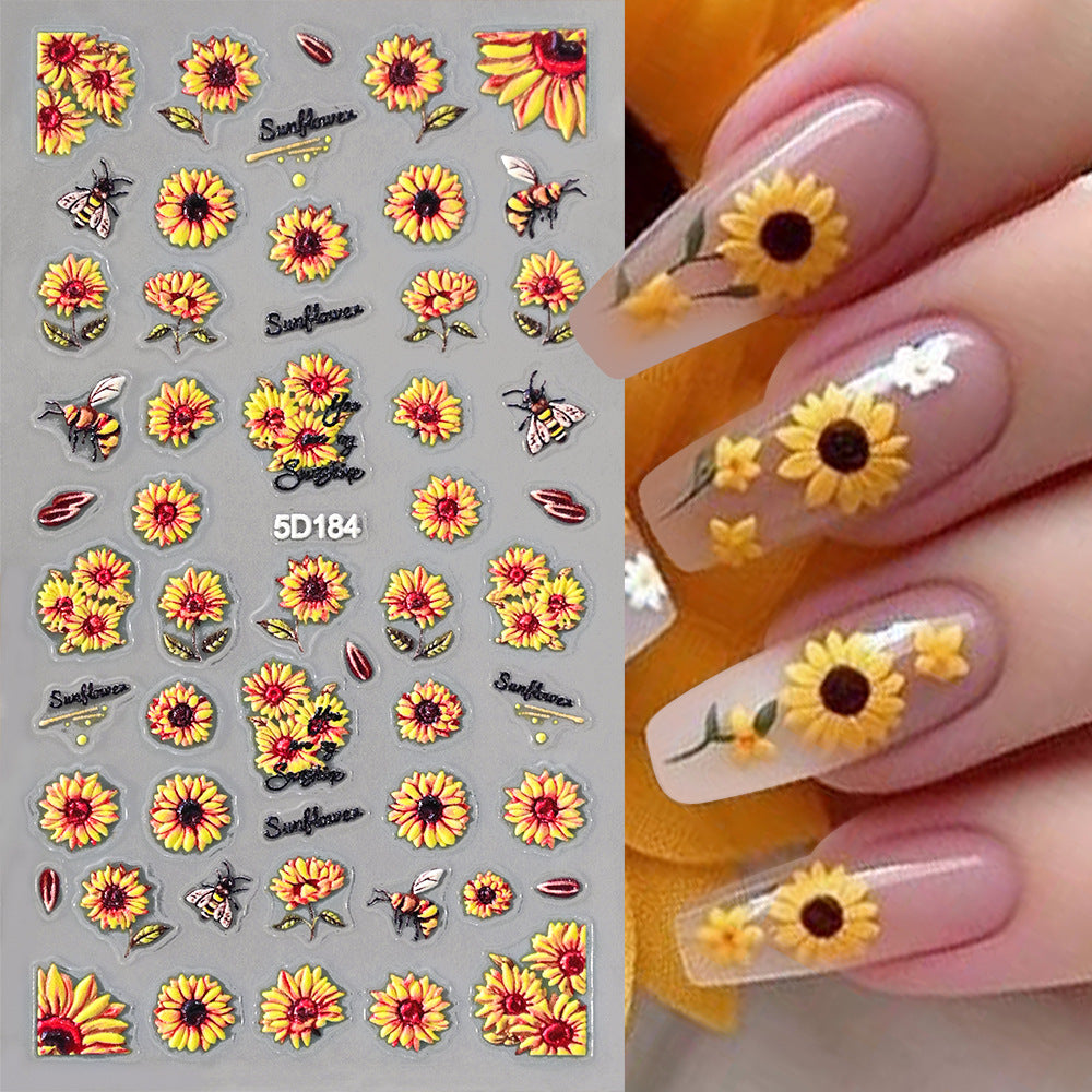 Sonnenblumen-Nagelkunst-Aufkleber-Set