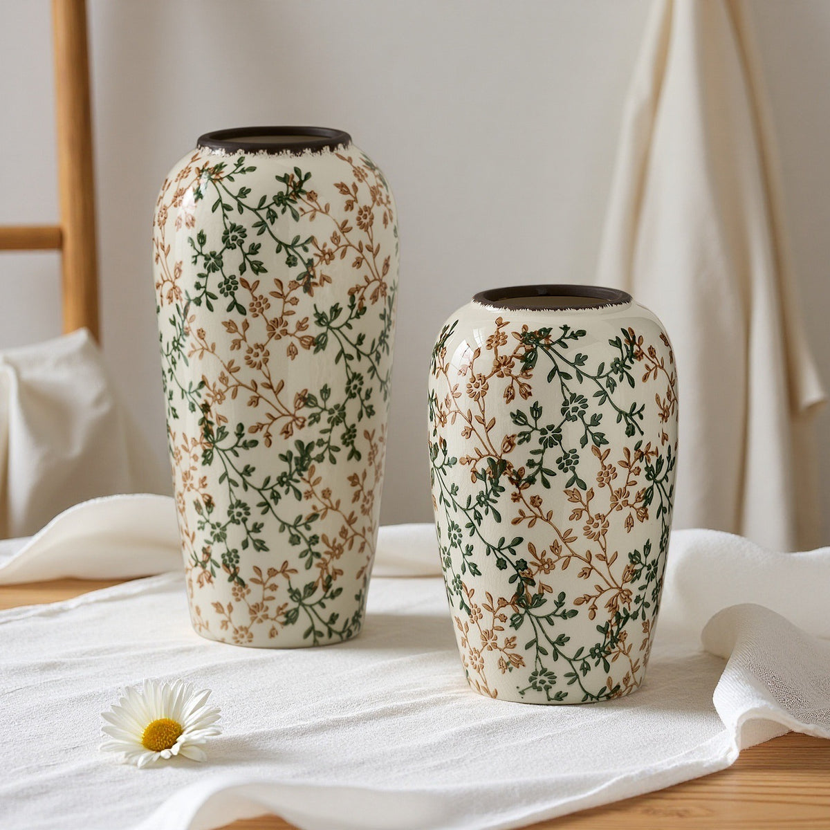 Florale Keramikvase Brehn