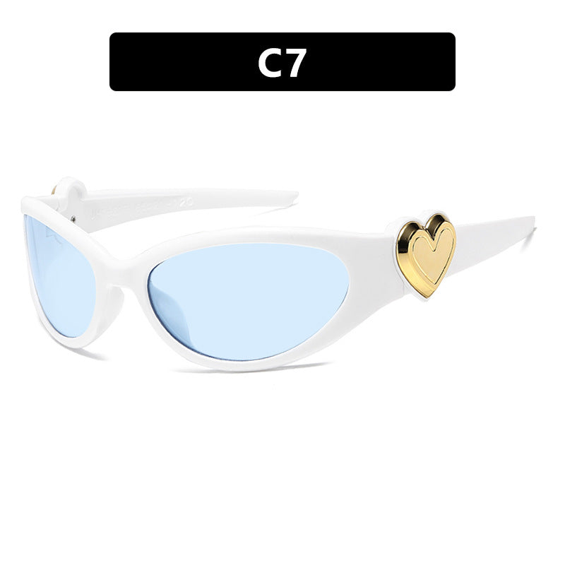 Damen modische Sonnenbrille mit herzförmigem Detail Brehn