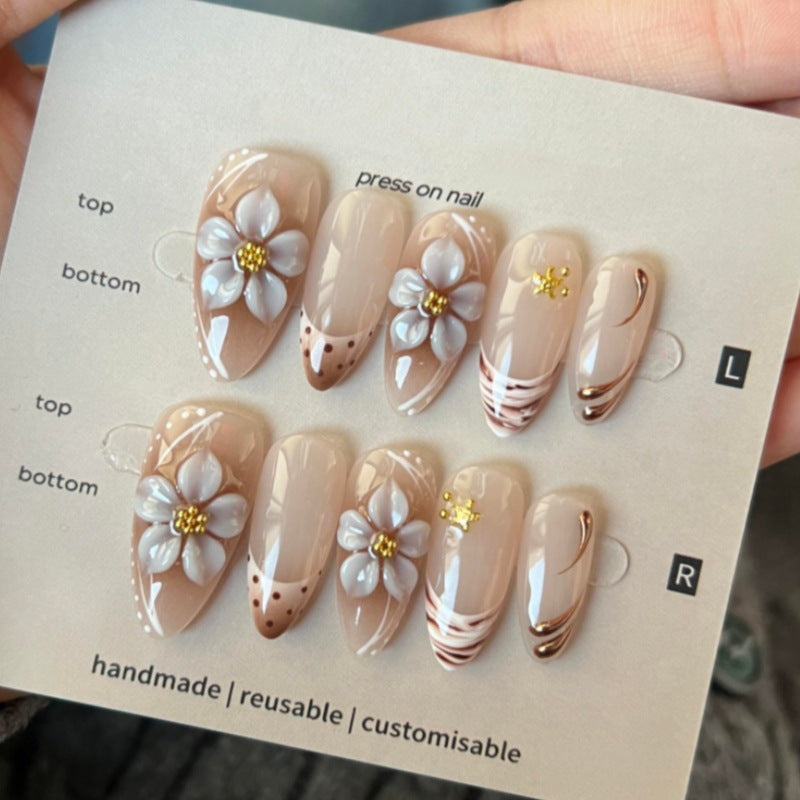 Elegante florale Thema Press-On Nägel Brehn