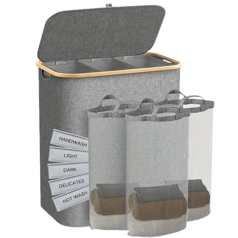 Multifunktionale Wäscheaufbewahrungsbox mit Bambusdeckel Brehn