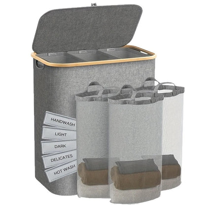 Multifunktionale Wäscheaufbewahrungsbox mit Bambusdeckel Brehn