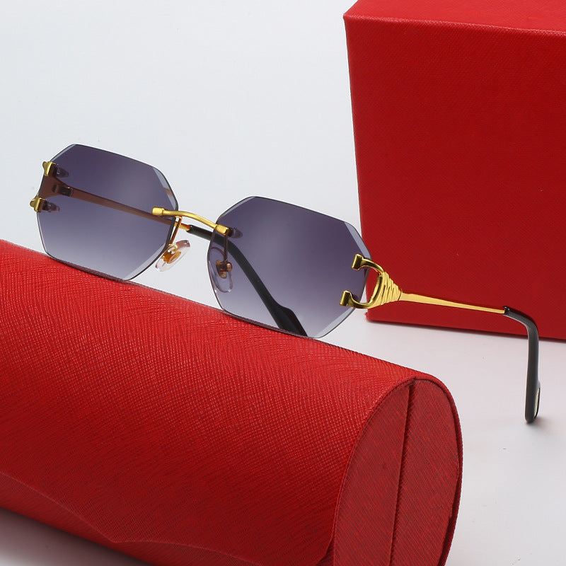 Damen moderne Oktagon-Sonnenbrille mit stylishem Metallrahmen und polarisierenden Gläsern Brehn