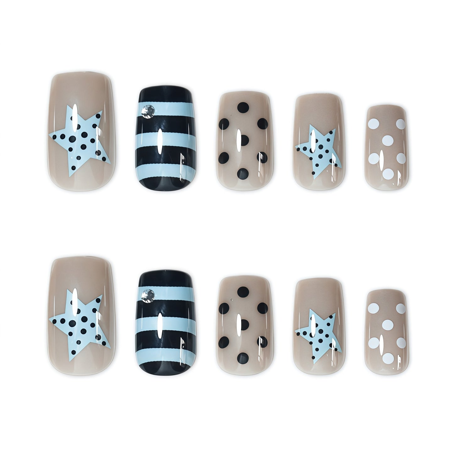 Künstlerisches Press-On Nail Design Brehn