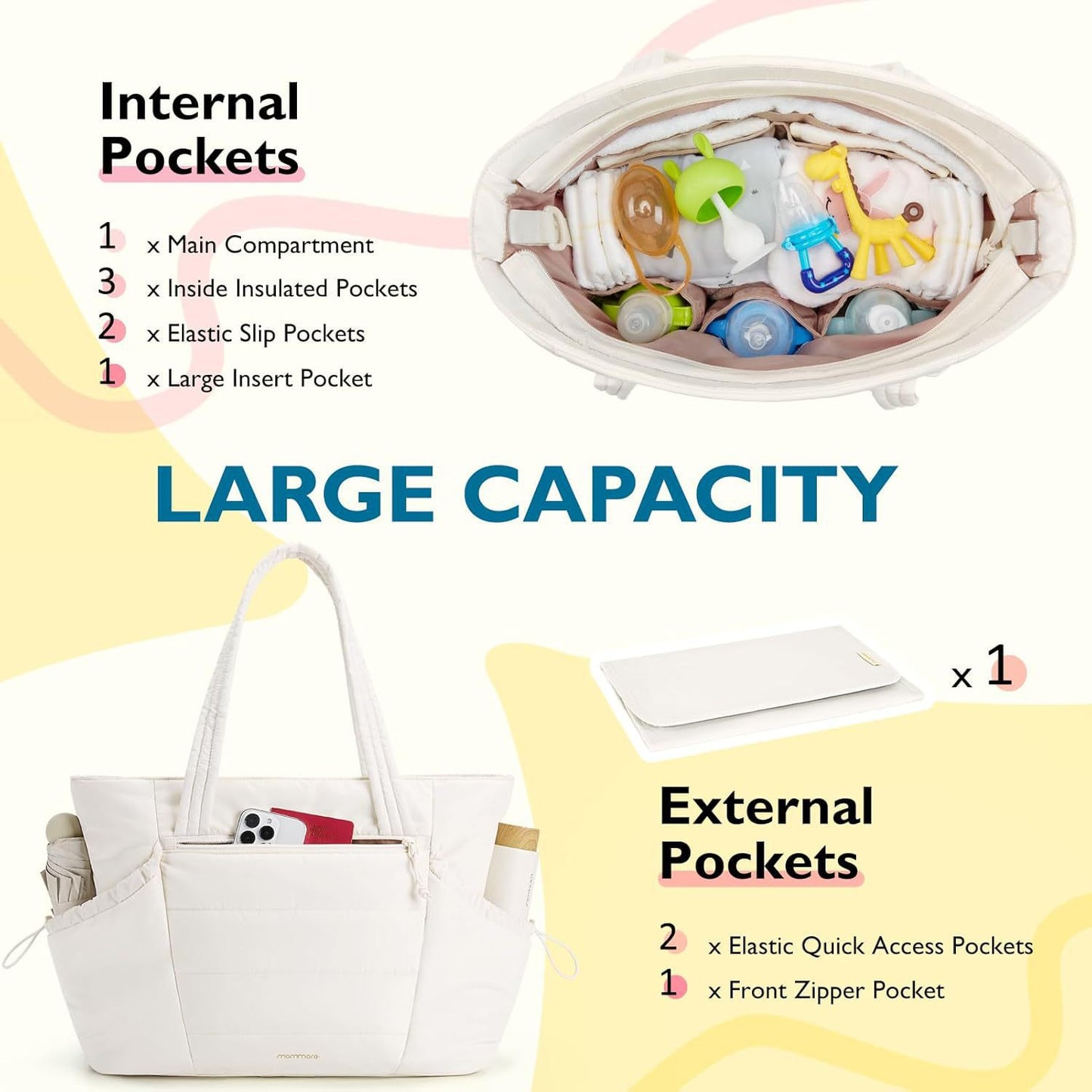 Polyurethan Handtasche mit Abnehmbarem Organizer Brehn