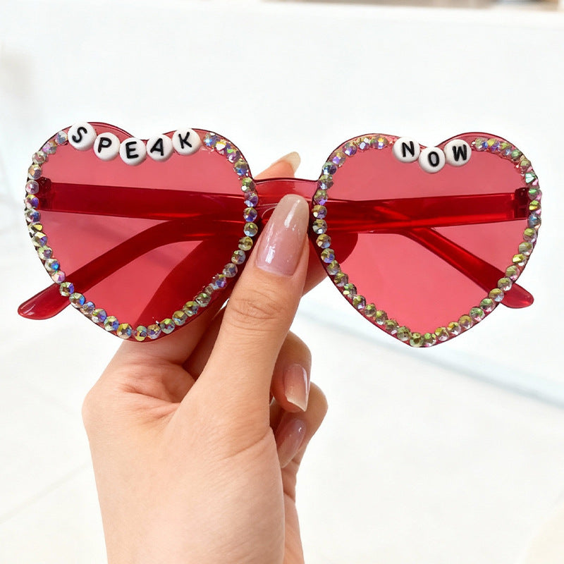 Herzförmige, mit Strass veredelte Sonnenbrille Brehn 1787141205