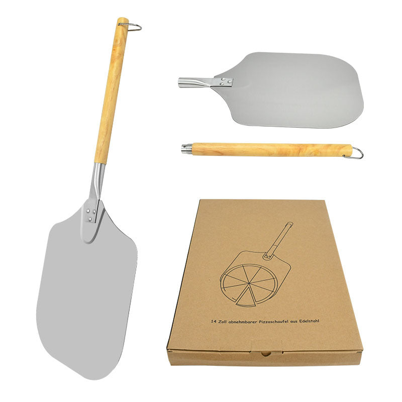 abnehmbarer Holzgriff Edelstahl Pizzaschaufel Paddle für Öfen und Grills Brehn