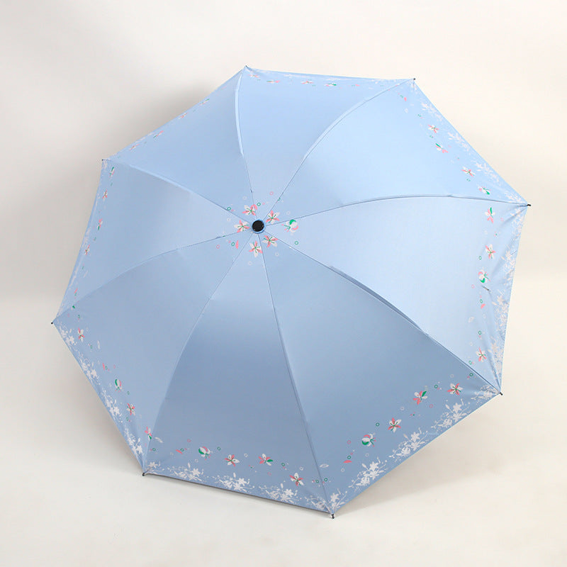 Damen Faltbarer Regenschirm mit floralen Mustern Brehn