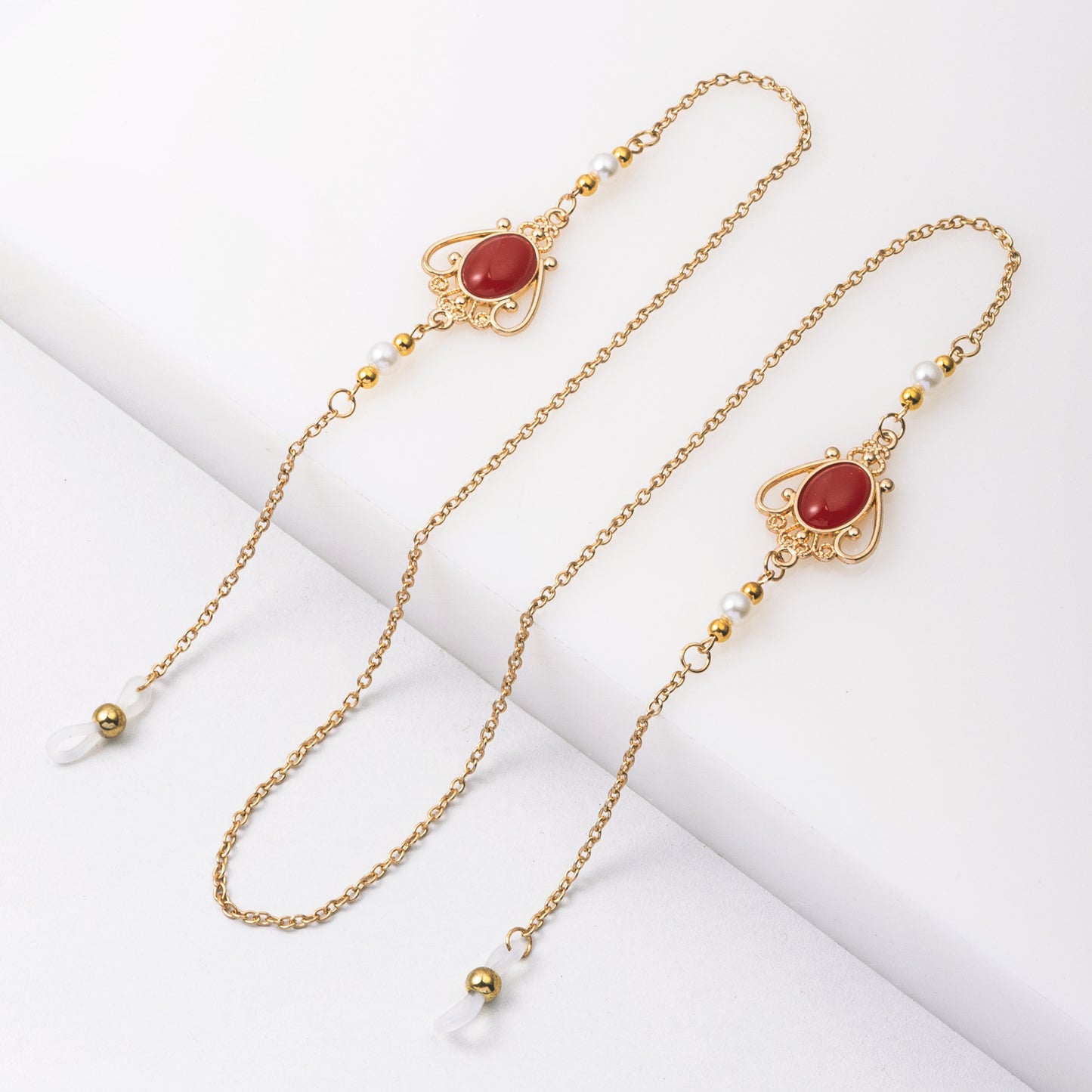 Elegante Brillen Kette mit dekorativen Edelsteinen Brehn
