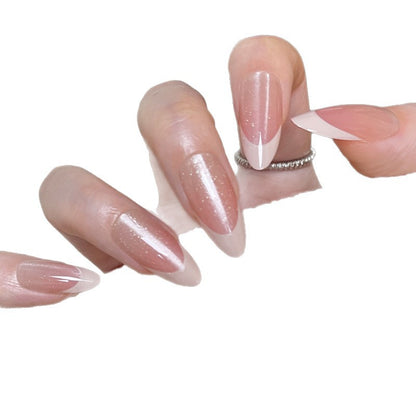 Elegante Stiletto Press-On Nägel mit Glitzer-Spitzen-Finish Brehn