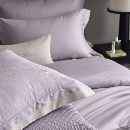 Premium Bettbezug-Set mit dezenter Jacquard-Struktur und Zierband Brehn