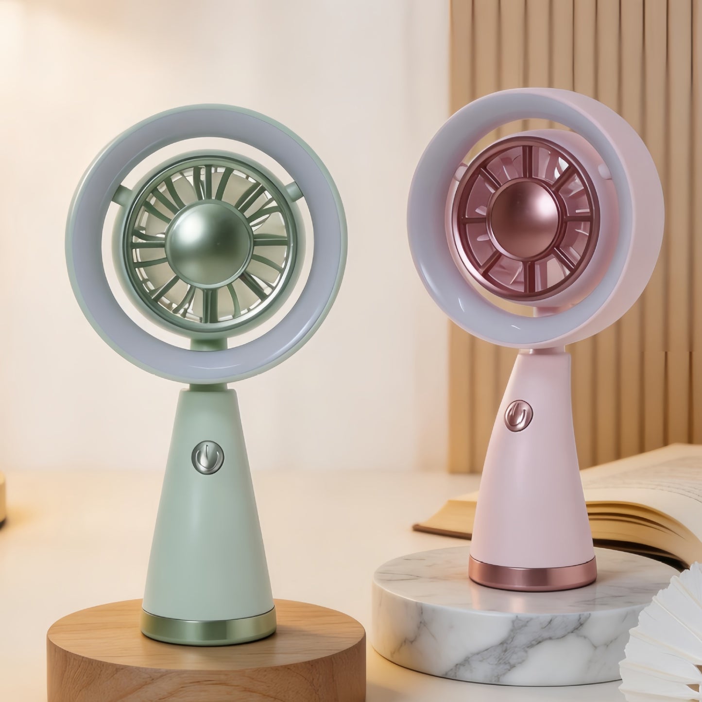 Damen Tragbarer RGB Handventilator mit USB-Ladefunktion Brehn
