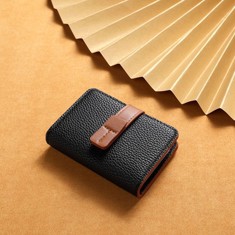 Texturiertes Leder-Kartenhalter-Wallet Brehn
