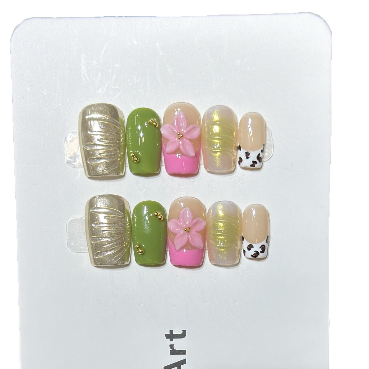 Designer Floral Acryl Press-On Nagelset Brehn