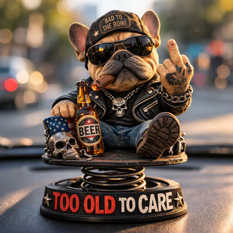 Dekorative Bulldoggenfigur im Rocker-Style Brehn