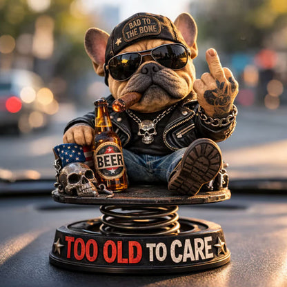 Dekorative Bulldoggenfigur im Rocker-Style Brehn