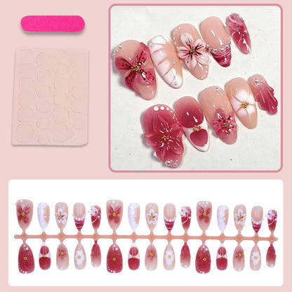 Kunstnagelset mit floralen Mustern Brehn