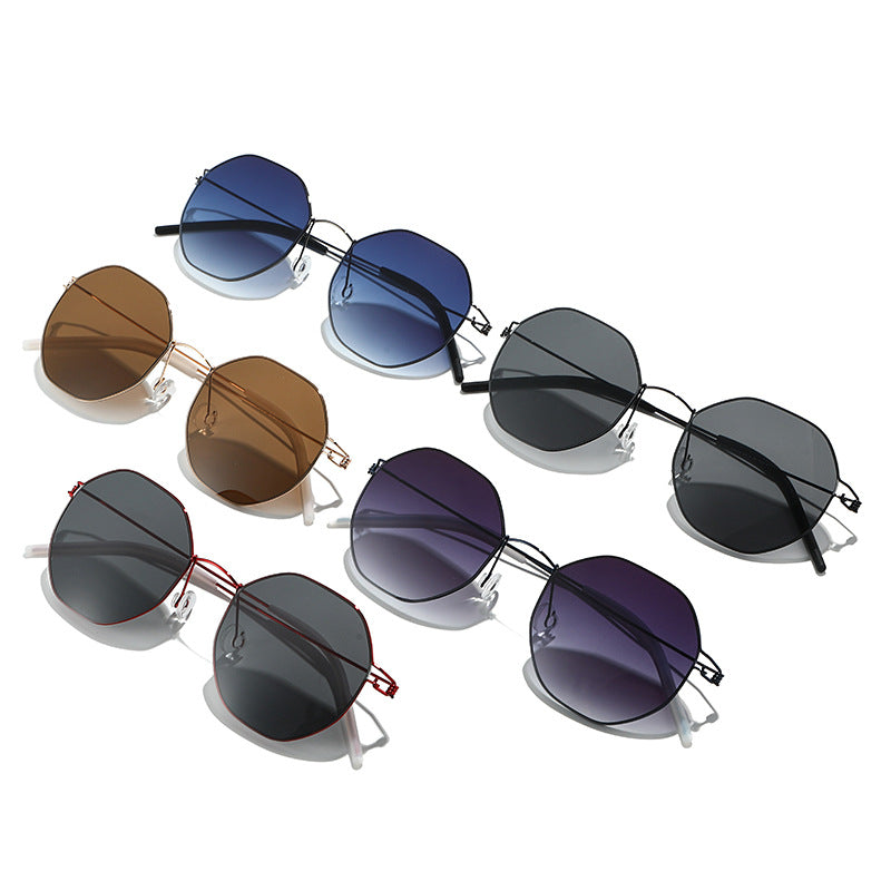 Damen geometrische Sonnenbrille mit hochwertigem Metallrahmen und verspiegelten Gläsern Brehn
