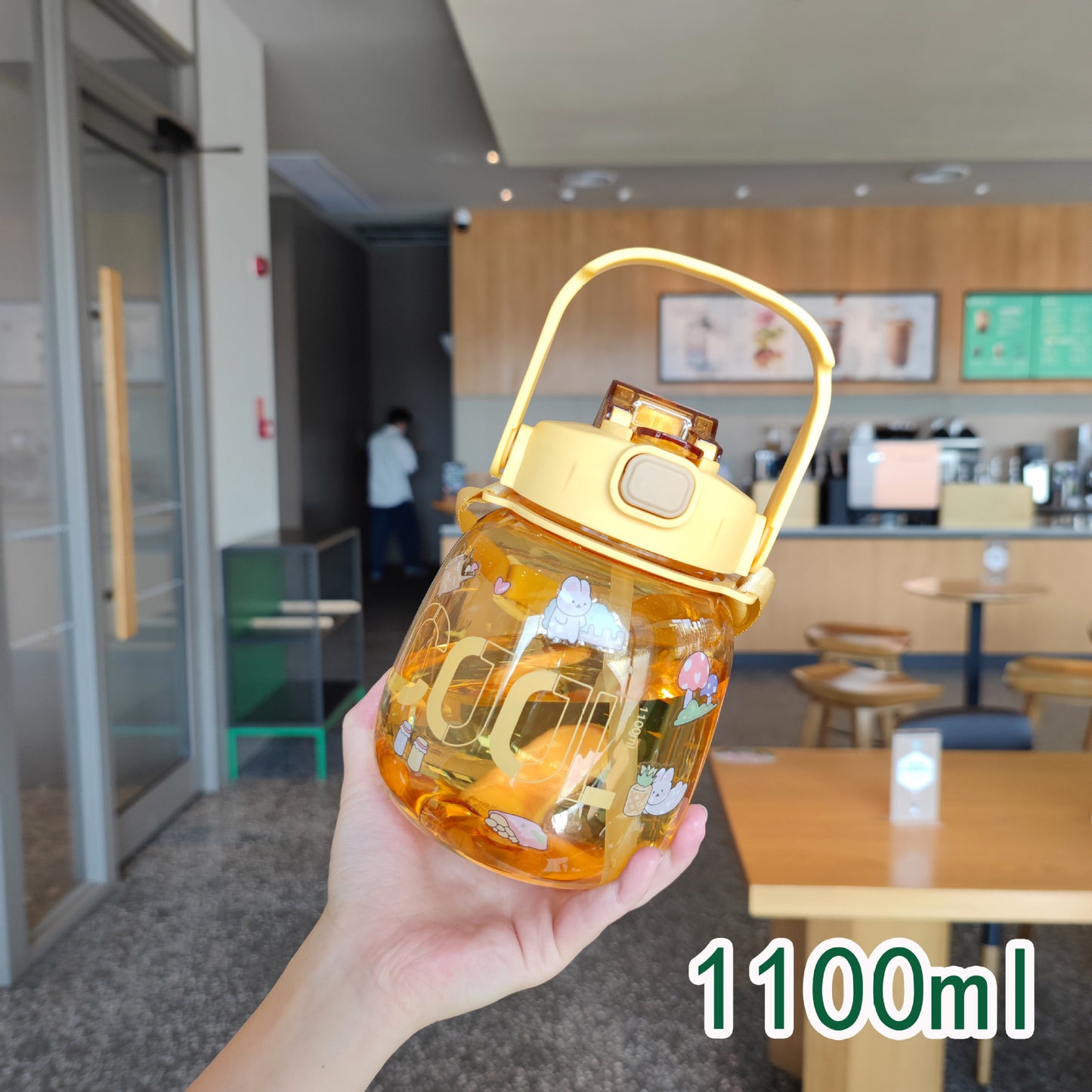 Damen farbenfrohe und auslaufsichere Trinkflasche mit ergonomischem Tragegriff Brehn