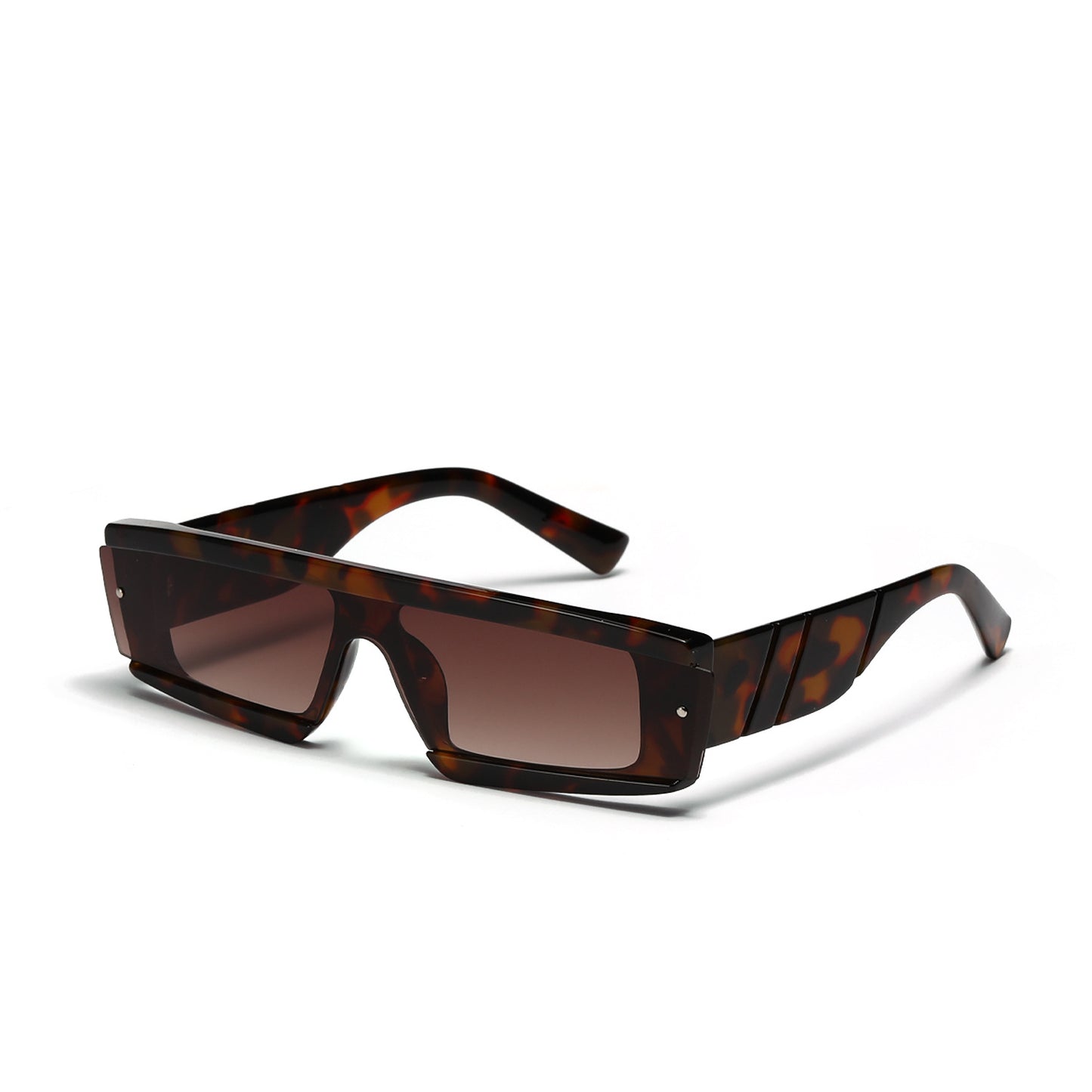 Damen oversized rechteckige Sonnenbrille mit modischem Schildpatt-Design Brehn