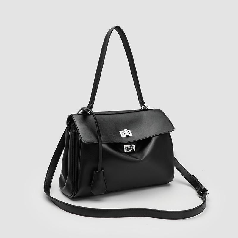 Strukturierte Lederhandtasche Brehn