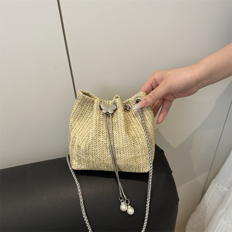 Elegante Gewebte Kordelzug Mini Handtasche Brehn