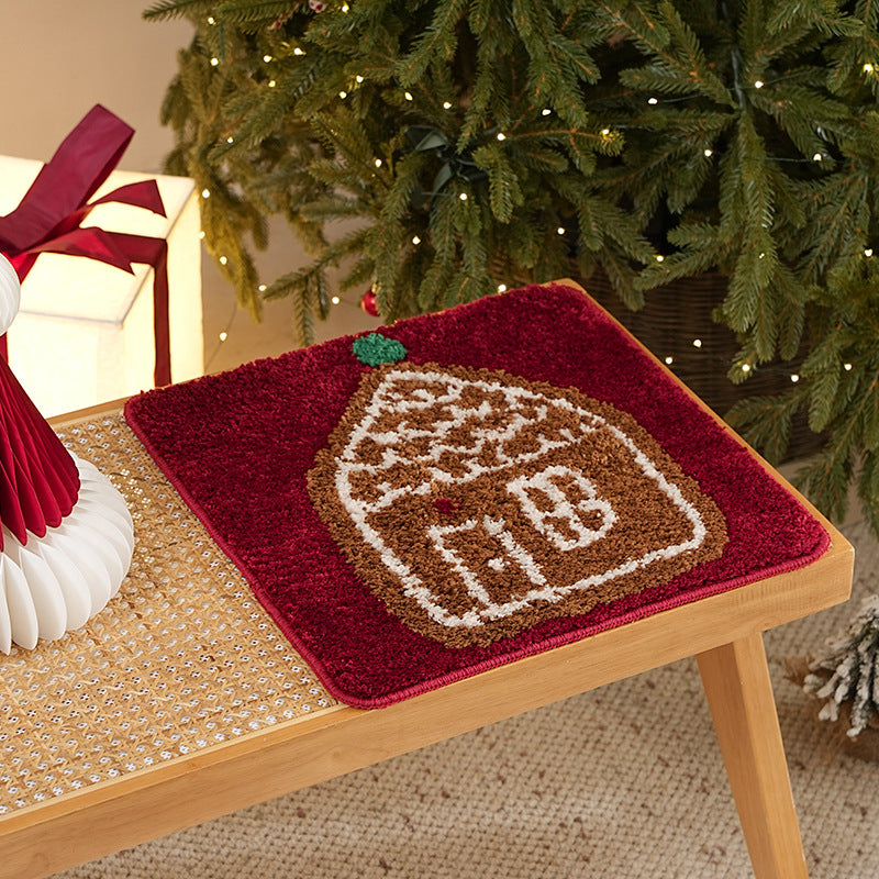 Getuftetes weihnachtliches Tischset mit Lebkuchenhaus-Motiv Brehn