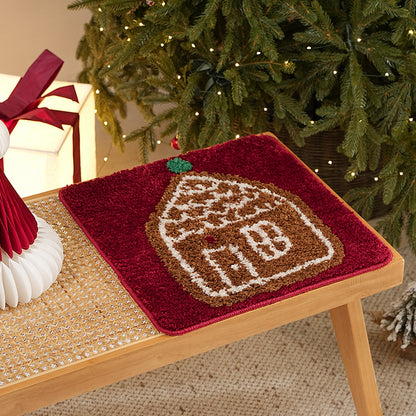 Getuftetes weihnachtliches Tischset mit Lebkuchenhaus-Motiv Brehn